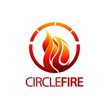 Circle fire logo concept design. Symbol graphic template element Stock Illustration