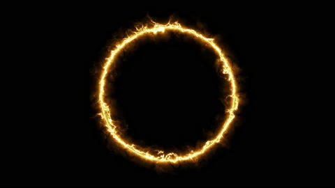 Circle on fire loop animation. frame video 4K shiny ring  Video stock 146687316