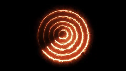 Circle Fire shape frame glowing neon circle recycling animation Stock Footage 319676151