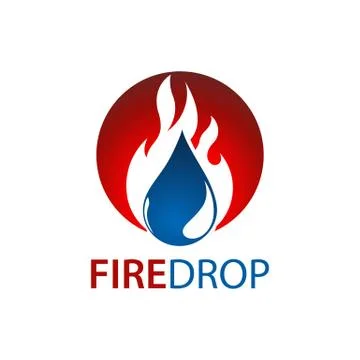 Circle fire water drop logo concept design. Symbol graphic template element 스톡 일러스트
