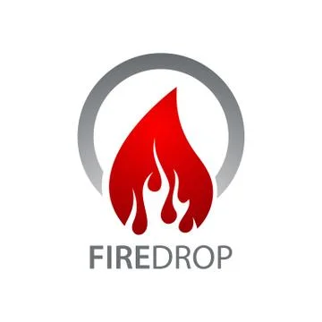 Circle fire water drop logo concept design. Symbol graphic template element Stock Illustration