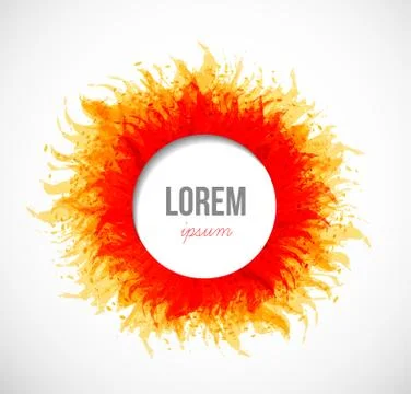 Circle of fire on white background. Place for your text. Vector illustration  Stock Illustration