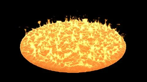 Circle fires on the ground,Flames were engulfing the ground.,street of fire.. Stock Illustration