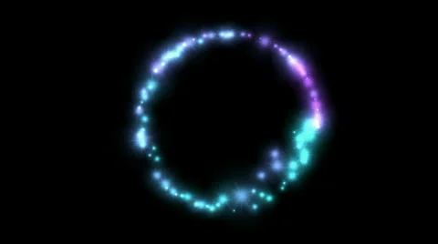Circle fireworks ion ring particle background,round flare stars rays light. Stock Footage 2561943