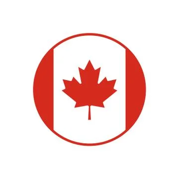 Circle flag canada design vector Illustrazione stock