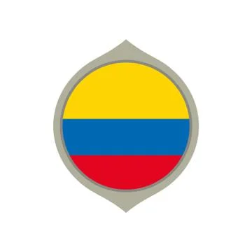 Circle flag of Colombia Stock Illustration