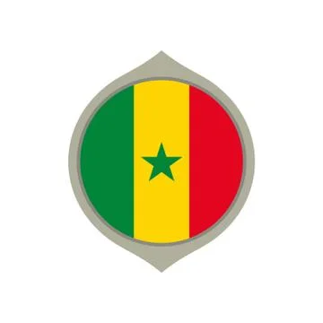 Circle flag of Senegal Stock Illustration