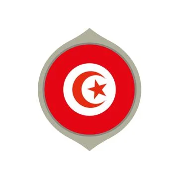 Circle flag of Tunisia Stock Illustration