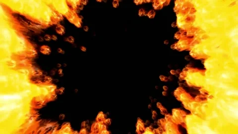 A circle of flames burning in blackness Video stock 138548536