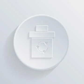 Circle flat icon with a shadow, basket garbage Illustrazione stock