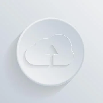 Circle flat icon with a shadow, cloud download Illustrazione stock