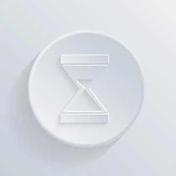 Circle flat icon with a shadow. hourglass waiting 스톡 일러스트