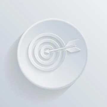 Circle  flat icon with a shadow, target Illustrazione stock