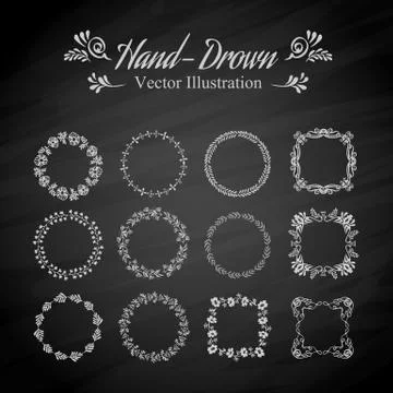 Circle floral borders Stock Illustration