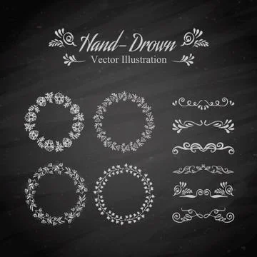 Circle floral borders Stock Illustration