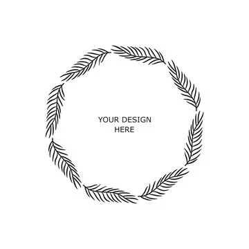 Circle floral frame Stock Illustration