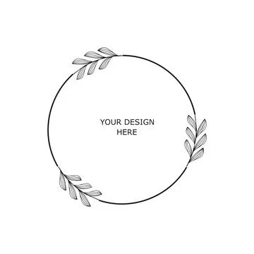 Circle floral frame Stock Illustration