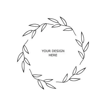 Circle floral frame Stock Illustration