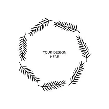 Circle floral frame Stock Illustration