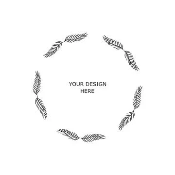 Circle floral frame Stock Illustration