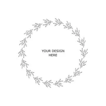 Circle floral frame Stock Illustration