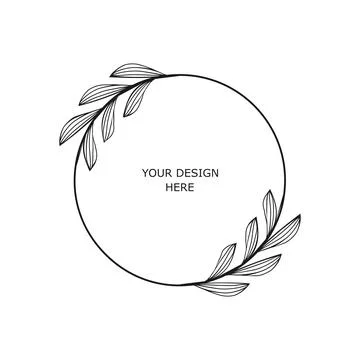 Circle floral frame Stock Illustration