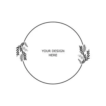 Circle floral frame Stock Illustration