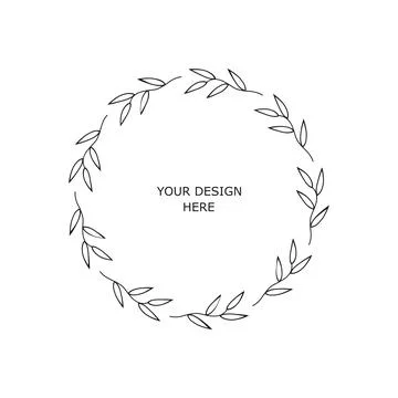 Circle floral frame Stock Illustration