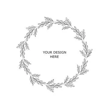 Circle floral frame Stock Illustration