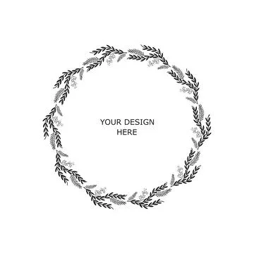 Circle floral frame Stock Illustration