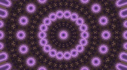 Circle floral kaleidoscopic pattern in violet colors. Vídeos de archivo 57683996