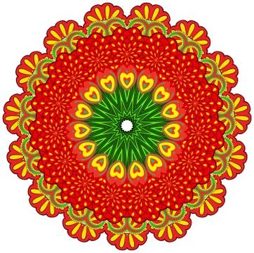 Circle floral ornament. Stock Illustration