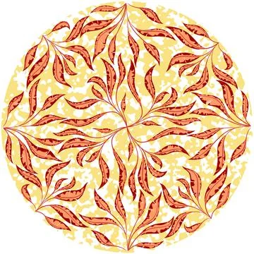 Circle floral ornament.Vector pattern. Stock Illustration