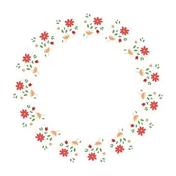 Circle floral pattern for decorations. Perfect for wedding and engagement party. Stock Illustration