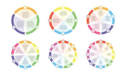 Circle flowchart diagram vector cycle chart arrows Illustrazione stock