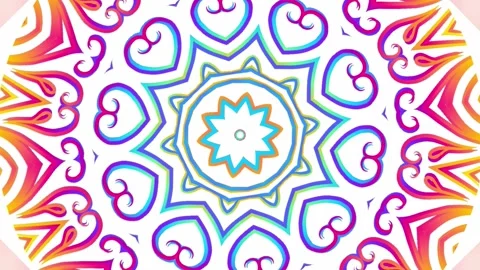 Circle flower art pattern of traditional animation ads Video stock 300578472