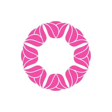Circle Flower Frame Decoration Vector Logo Template Stock Illustration