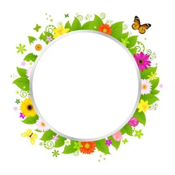 Circle with flowers Stock Illustration