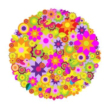 Circle of flowers Illustrazione stock