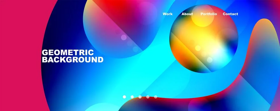 Circle, flowing shape composition geometric abstract background. Vector イラスト素材