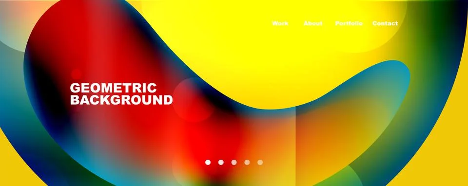 Circle, flowing shape composition geometric abstract background. Vector イラスト素材