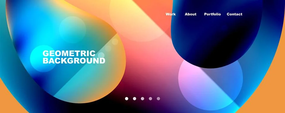 Circle, flowing shape composition geometric abstract background. Vector 스톡 일러스트