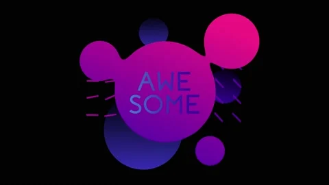 Circle fluid shapes pattern background abstract composition with text AWE SOME Stock Footage 156987457