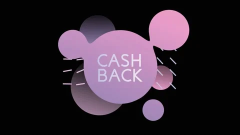 Circle fluid shapes pattern background abstract composition with text CASH BACK Stock Footage 156987507