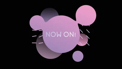 Circle fluid shapes pattern background abstract composition with text NOW ON Stock Footage 156987550