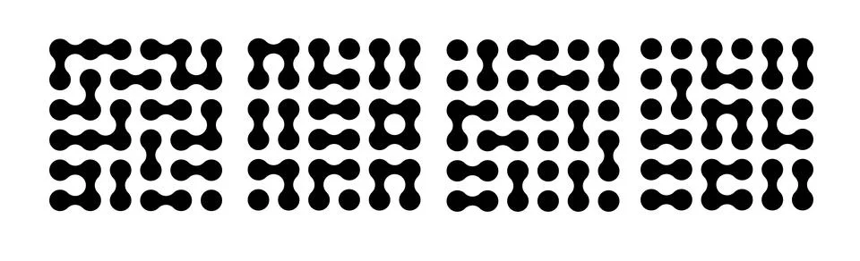 Circle fluid transition logo. Integration abstract symbol. Circles pattern point Stock Illustration