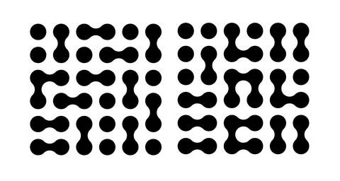 Circle fluid transition logo. Integration abstract symbol. Circles pattern point Stock Illustration