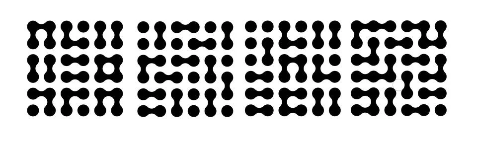 Circle fluid transition logo. Integration abstract symbol. Circles pattern point Stockillustratie