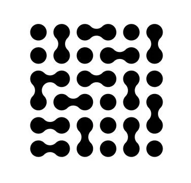 Circle fluid transition logo. Integration abstract symbol. Circles pattern point Stock Illustration