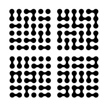 Circle fluid transition logo. Integration abstract symbol. Circles pattern point Stock Illustration